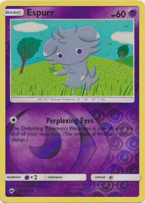 Espurr 59/147 Reverse Holo | Burning Shadows | Pokemon Card