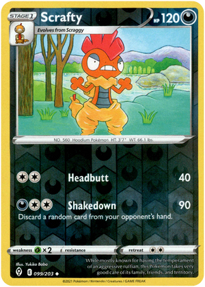 Scrafty 99/203 Reverse Holo | Evolving Skies | Pokemon Card