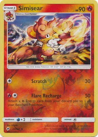 Simisear 23/147 Reverse Holo | Burning Shadows | Pokemon Card