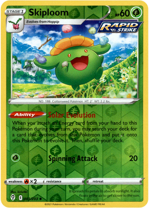 Skiploom 3/203 Reverse Holo | Evolving Skies | Pokemon Card