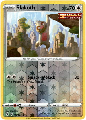 Slakoth 129/203 Reverse Holo | Evolving Skies | Pokemon Card