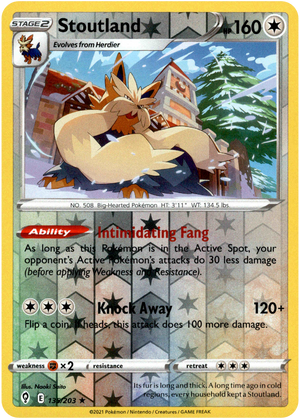 Stoutland 135/203 Reverse Holo | Evolving Skies | Pokemon Card