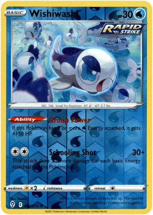 Wishiwashi 46/203 Reverse Holo | Evolving Skies | Pokemon Card