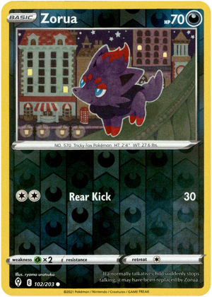 Zorua 102/203 Reverse Holo | Evolving Skies | Pokemon Card