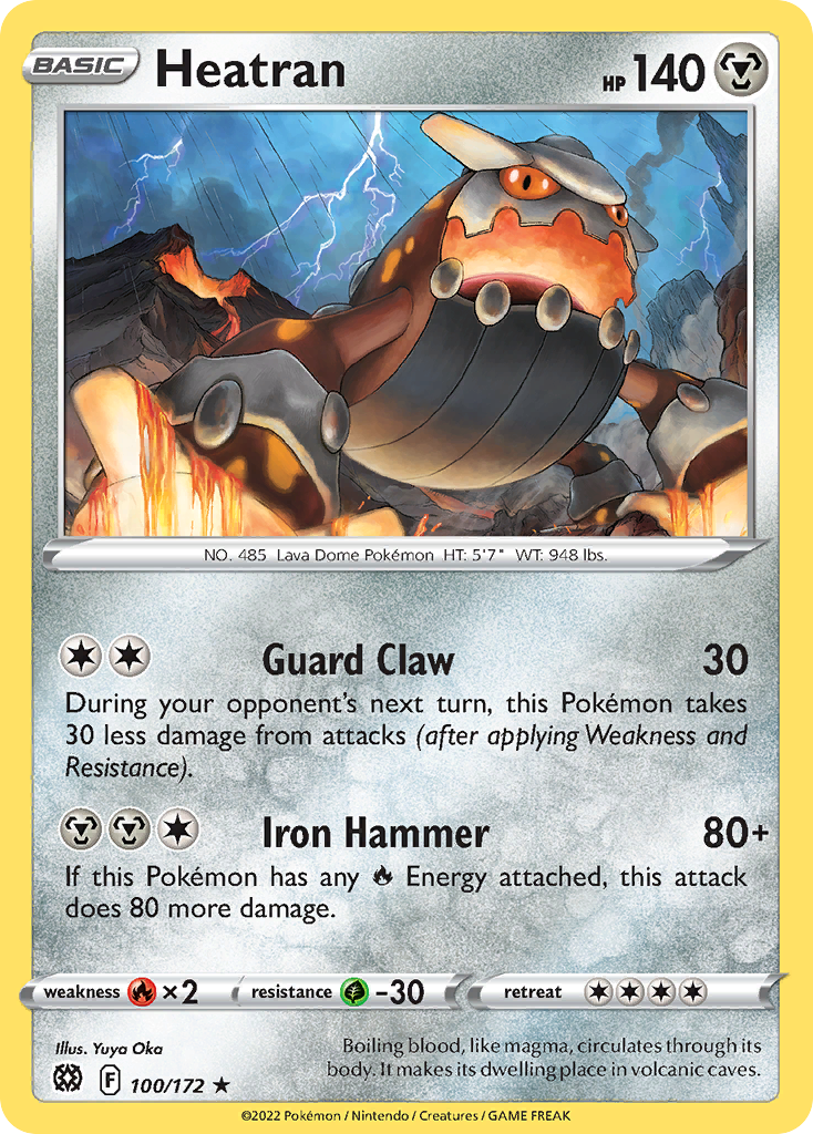 Heatran 100/172 Rare | Brilliant Stars | Pokemon Card