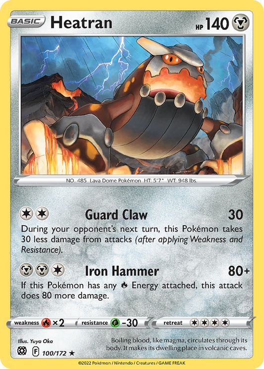 Heatran 100/172 Rare | Brilliant Stars | Pokemon Card