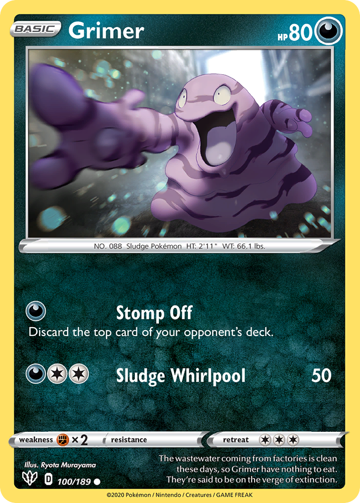 Grimer 100/189 Common | Darkness Ablaze | Pokemon Card