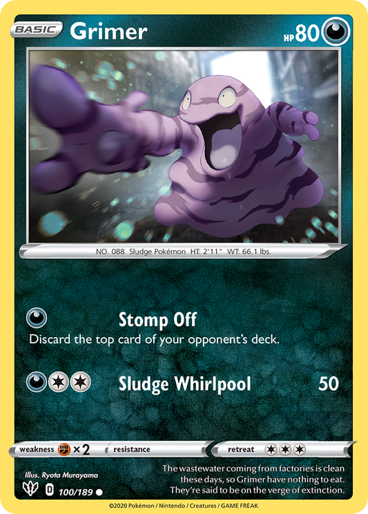 Grimer 100/189 Common | Darkness Ablaze | Pokemon Card