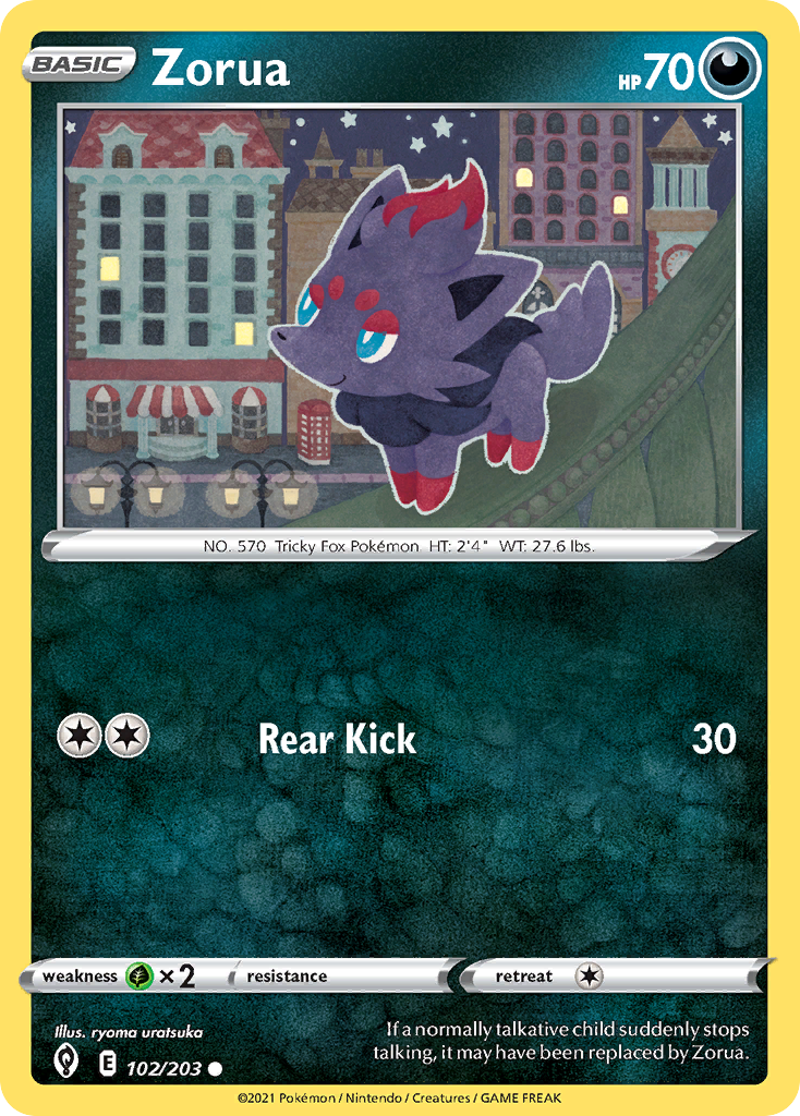 Zorua 102/203 Common | Evolving Skies | Pokemon Card