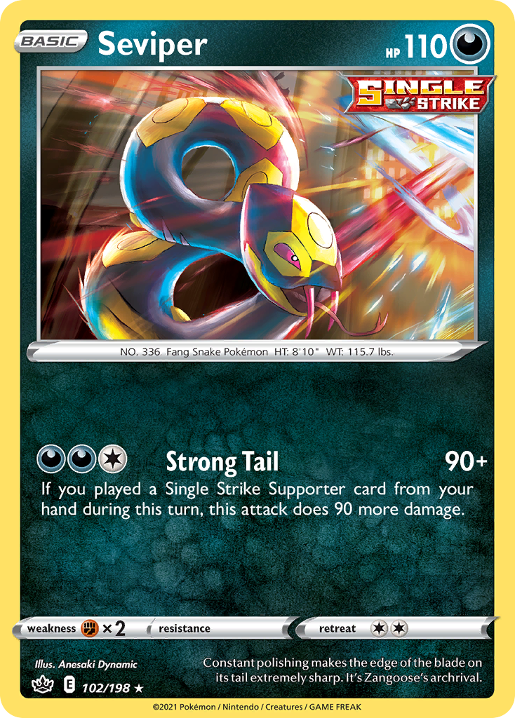 Seviper 102/198 Rare | Chilling Reign | Pokemon Card