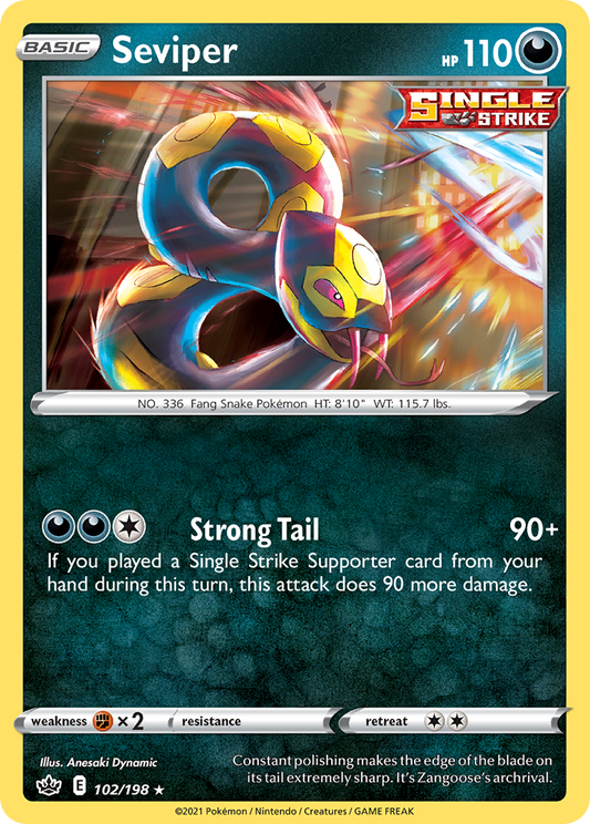 Seviper 102/198 Rare | Chilling Reign | Pokemon Card