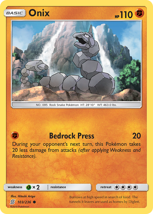 Onix 103/236 Common | Unified Minds | Pokemon Card