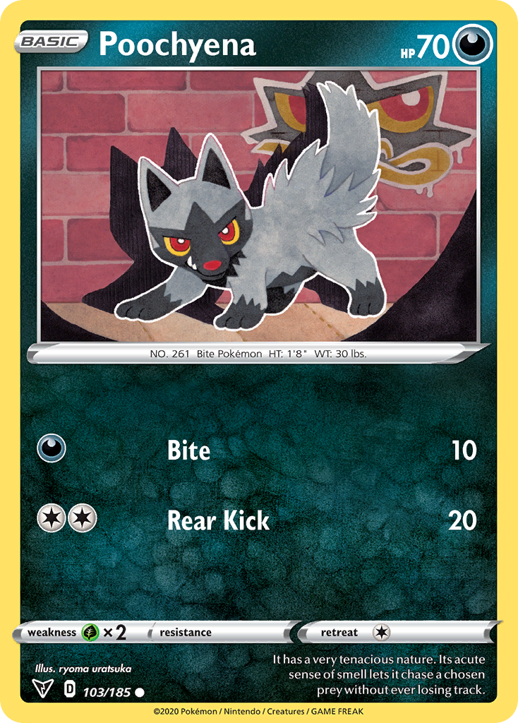 Poochyena 103/185 Common | Vivid Voltage | Pokemon Card