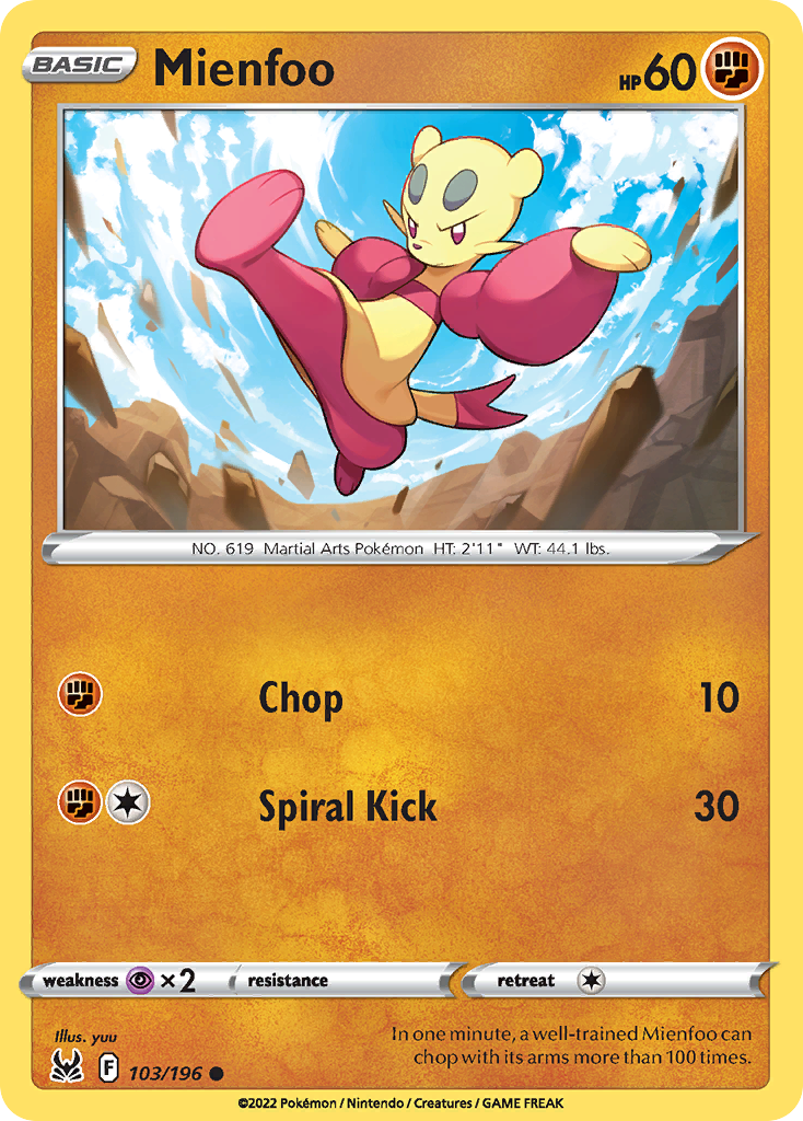 Mienfoo 103/196 Common | Lost Origin | Pokemon Card