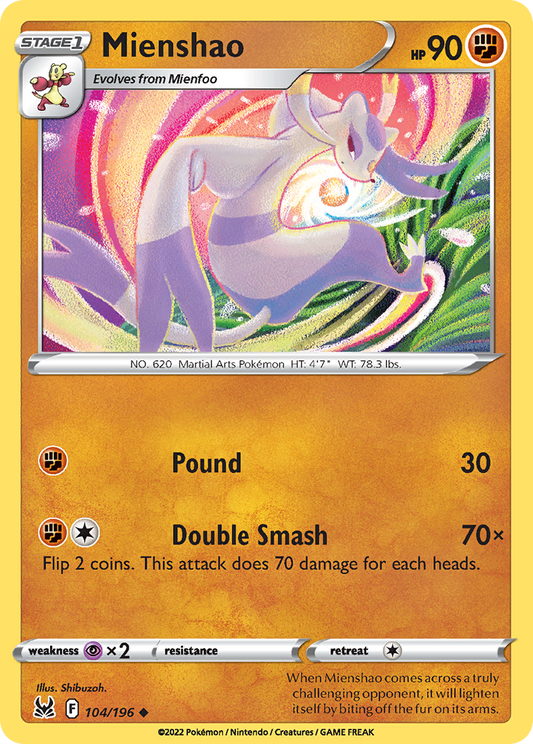 Mienshao 104/196 Uncommon | Lost Origin | Pokemon Card