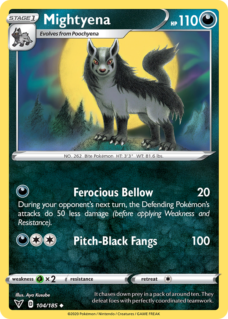 Mightyena 104/185 Uncommon | Vivid Voltage | Pokemon Card