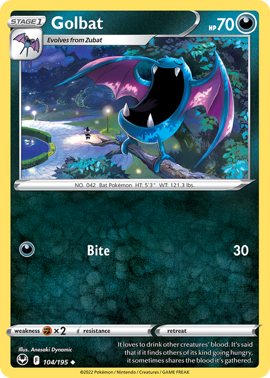 Golbat 104/195 Uncommon | Silver Tempest | Pokemon Card