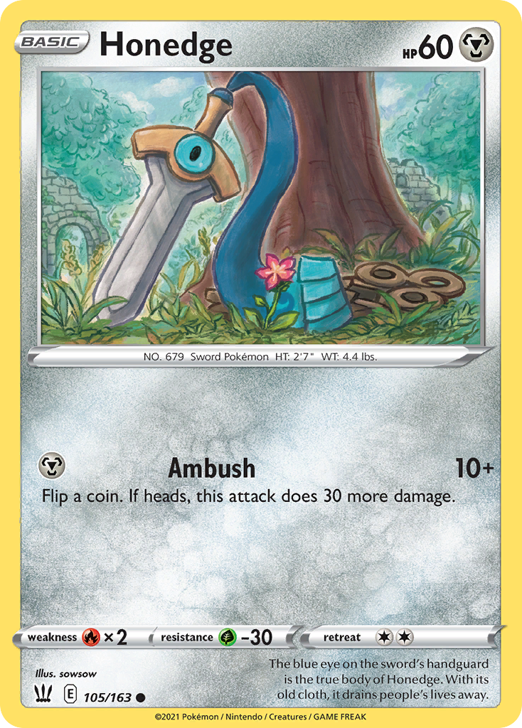 Honedge 105/163 Common | Battle Styles | Pokemon Card