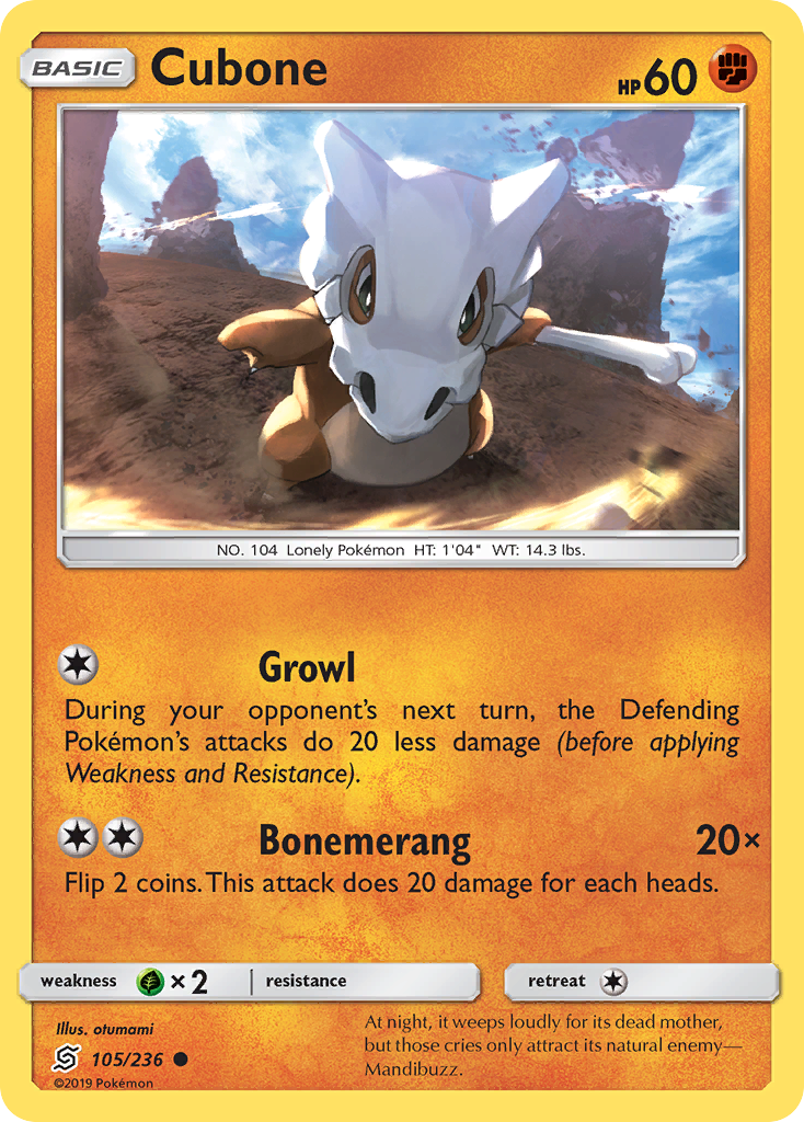 Cubone 105/236 Common | Unified Minds | Pokemon Card