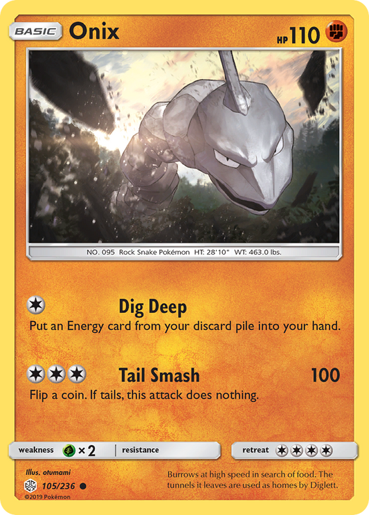 Onix 105/236 Common | Cosmic Eclipse | Pokemon Card