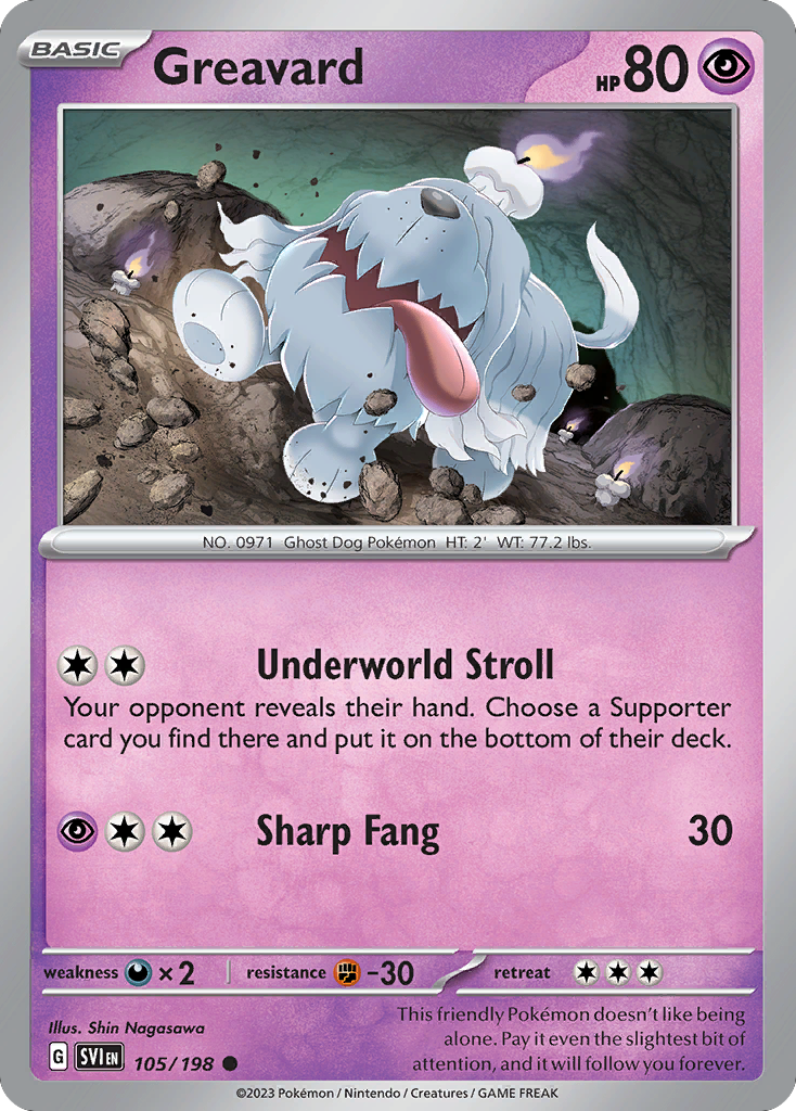 Greavard 105/198 Common | Scarlet & Violet | Pokemon Card