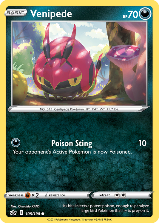 Venipede 105/198 Common | Chilling Reign | Pokemon Card