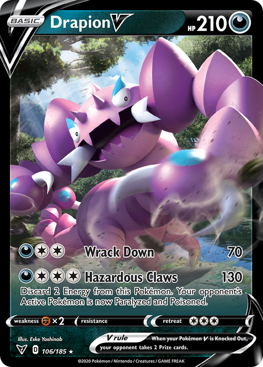 Drapion V 106/185 Rare Holo V | Vivid Voltage | Pokemon Card