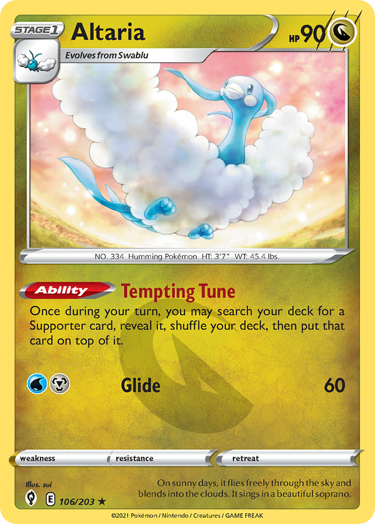 Altaria 106/203 Rare | Evolving Skies | Pokemon Card