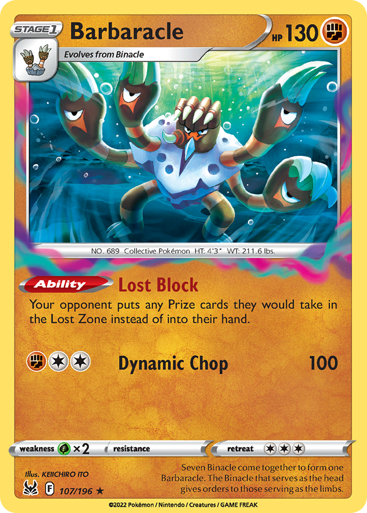 Barbaracle 107/196 Rare Holo | Lost Origin | Pokemon Card