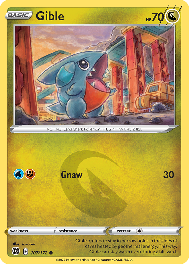 Gible 107/172 Common | Brilliant Stars | Pokemon Card