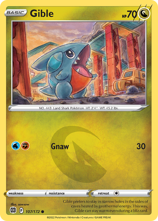 Gible 107/172 Common | Brilliant Stars | Pokemon Card