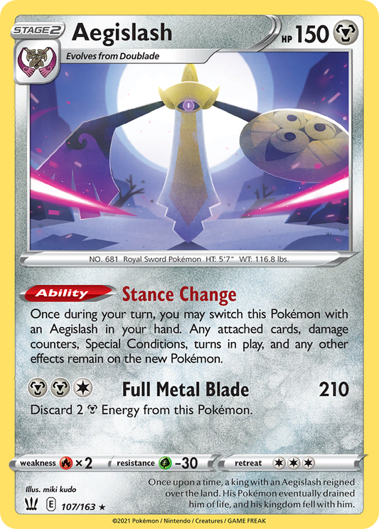 Aegislash 107/163 Rare Holo | Battle Styles | Pokemon Card