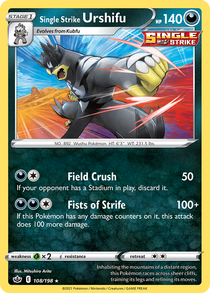 Single Strike Urshifu 108/198 Rare Holo | Chilling Reign | Pokemon Card