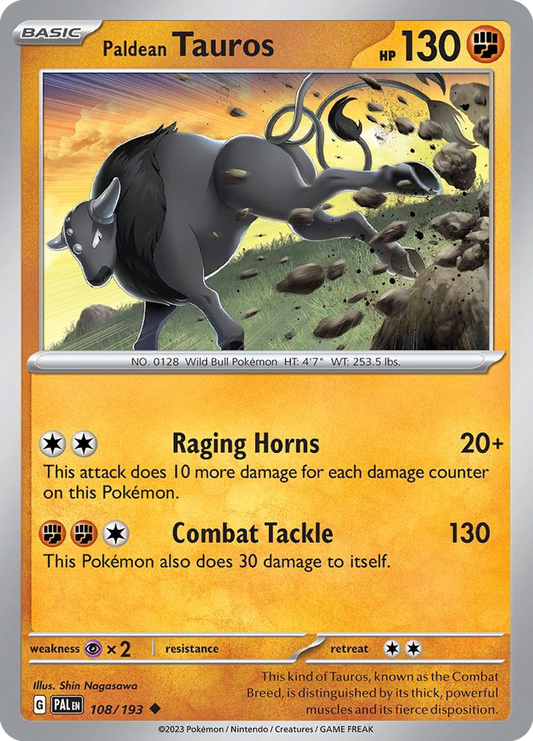 Paldean Tauros 108/193 Uncommon | Paldea Evolved | Pokemon Card