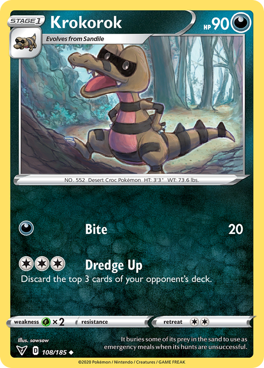 Krokorok 108/185 Uncommon | Vivid Voltage | Pokemon Card