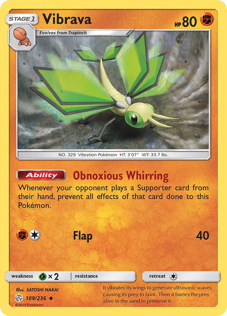 Vibrava 109/236 Uncommon | Cosmic Eclipse | Pokemon Card