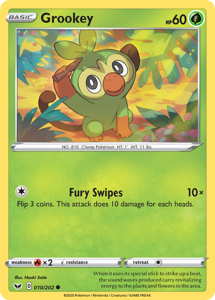 Grookey 10/202 Common | Sword & Shield | Pokemon Card