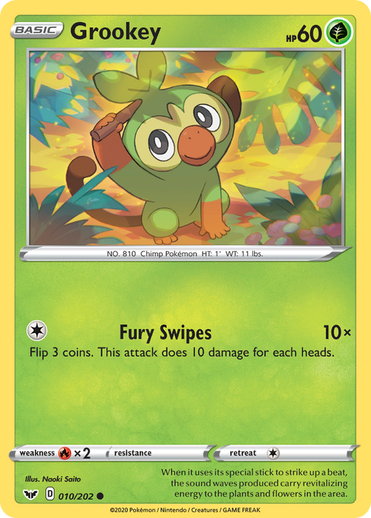 Grookey 10/202 Common | Sword & Shield | Pokemon Card