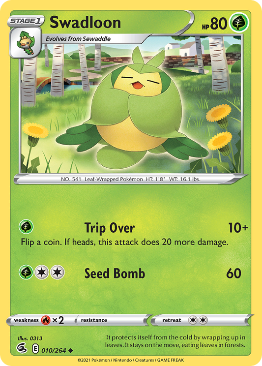 Swadloon 10/264 Uncommon | Fusion Strike | Pokemon Card