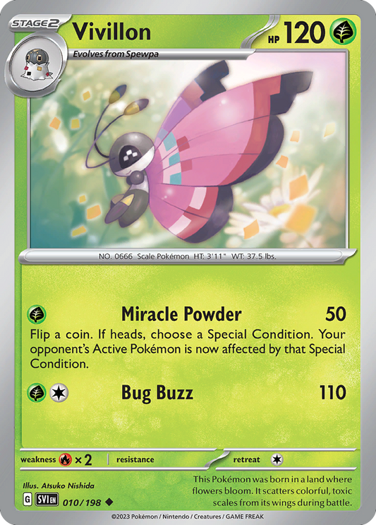 Vivillon 10/198 Uncommon | Scarlet & Violet | Pokemon Card