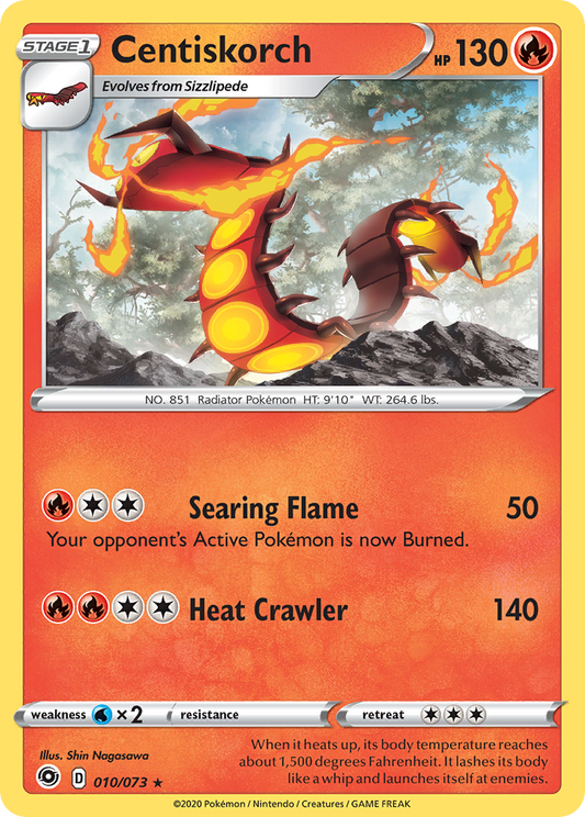 Centiskorch 10/73 Rare Holo | Champion's Path | Pokemon Card