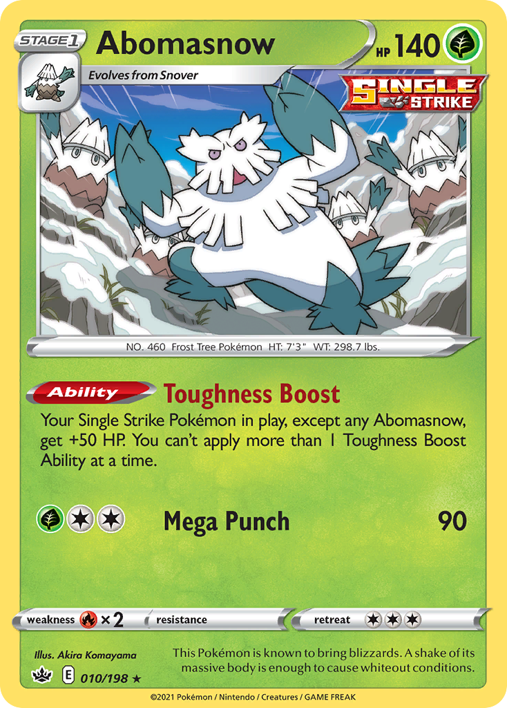 Abomasnow 10/198 Rare | Chilling Reign | Pokemon Card