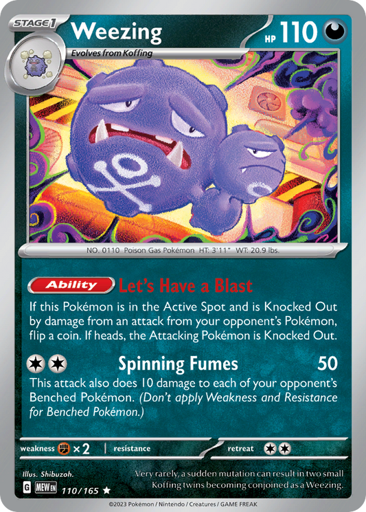 Weezing 110/165 Rare Holo | 151 | Pokemon Card