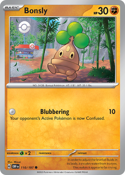 Bonsly 110/197 Common | Obsidian Flames | Pokemon Card