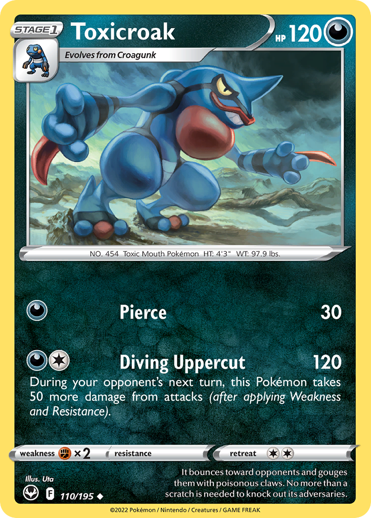 Toxicroak 110/195 Uncommon | Silver Tempest | Pokemon Card