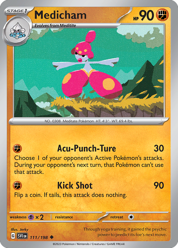 Medicham 111/198 Uncommon | Scarlet & Violet | Pokemon Card