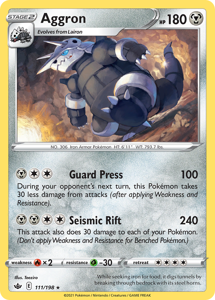 Aggron 111/198 Rare | Chilling Reign | Pokemon Card