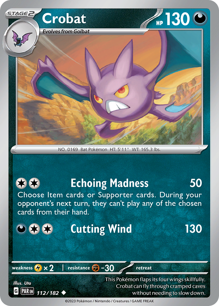 Crobat 112/182 Uncommon | Paradox Rift | Pokemon Card