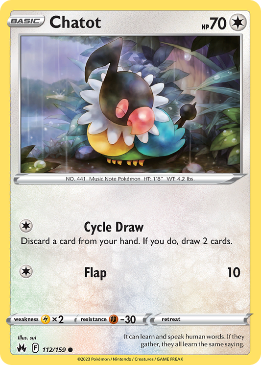 Chatot 112/159 Common | Crown Zenith | Pokemon Card