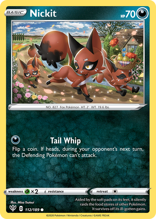 Nickit 112/189 Common | Darkness Ablaze | Pokemon Card